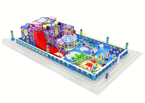 อุปกรณ์สนามเด็กเล่นในร่มสำหรับเด็กแบบกำหนดเองที่น่าสนใจพร้อม Ball Pool Magic Slide