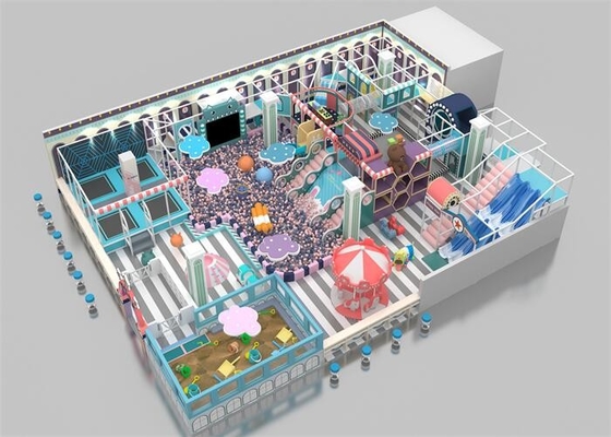 Custom Space อุปกรณ์เล่นในร่ม Kids Soft Play พร้อมสไลด์ระดับสูง