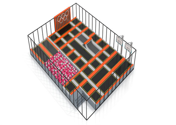 โซนกระโดดในร่ม Trampoline พื้นที่ปรับแต่งพร้อมหลุมโฟมขนาดใหญ่