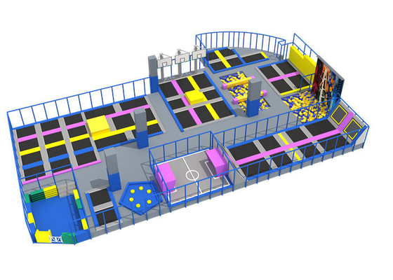 Commercial Jump Trampoline Park ประสิทธิภาพการกระโดดสูงบุนุ่มด้วยหลุมโฟม